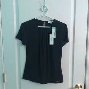 Calvin Klein Partha Pleat Front Knit Top